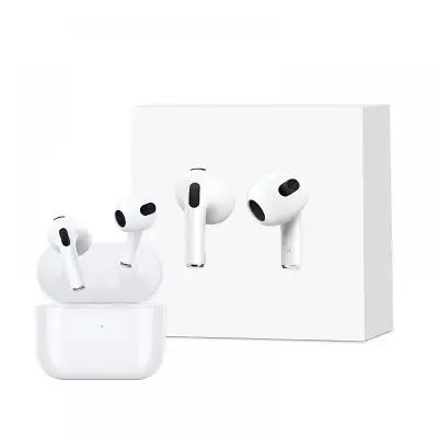 Picture of WiWU Airbuds 3 HF Sound Magsafe Charging With Silicone Case & 1M Lightning Cable - White White