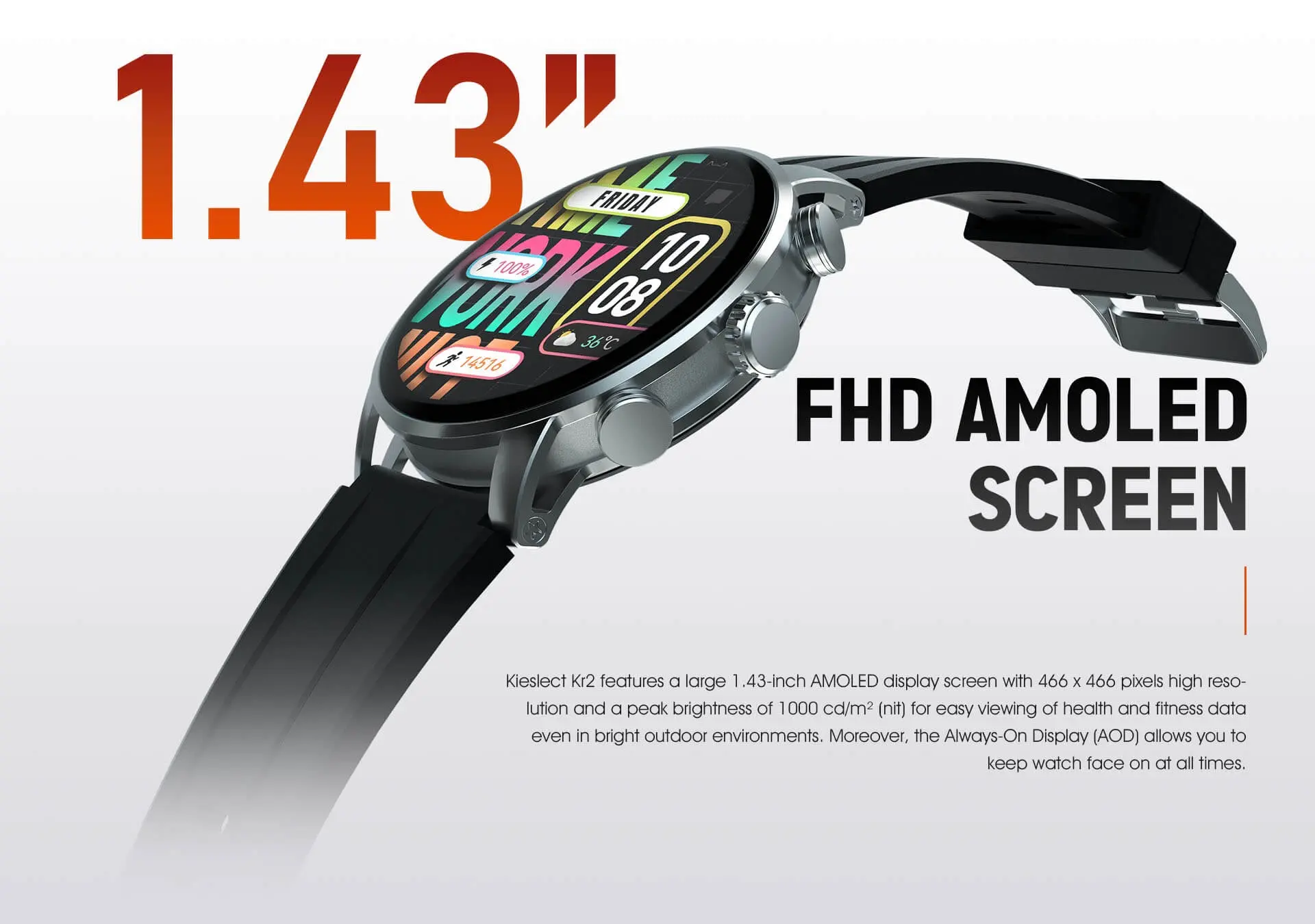 Picture of Kieslect KR 2 Bluetooth Calling Smart Watch(Global Edition) 