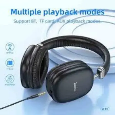 Picture of HOCO RECHARGEABLE 40H WIRELESS HEADPHONES - Black Black