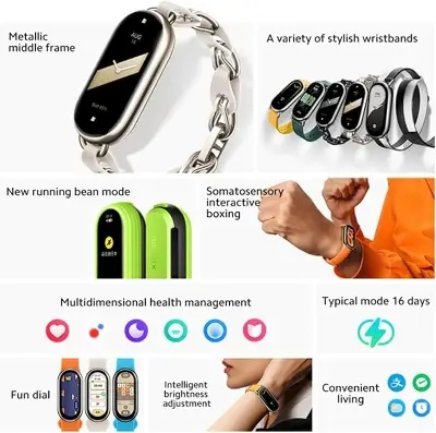 Picture of Xiaomi Mi Band 8 Smart Bracelet AMOLED Screen Heart Rate Blood Oxygen Bluetooth Sport Watch Fitness Traker Smart Watch (Global Version) Black