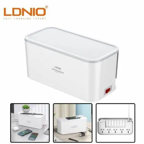 Picture of LDNIO SEW5359 15W Wireless Management Power Strip Box 5 AC Outlets 3 USB Ports White