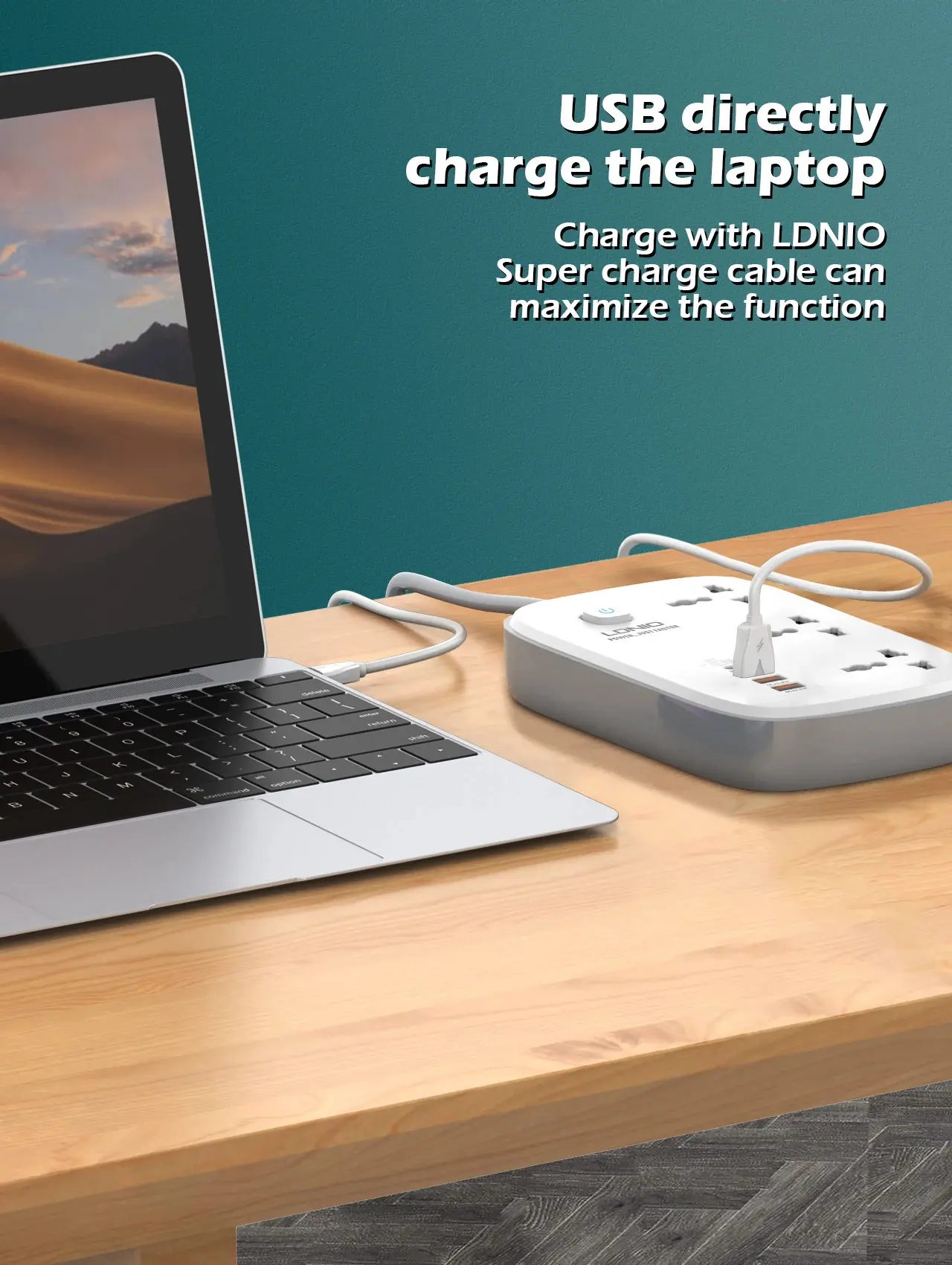 Picture of LDNIO SC3416 65W 3 Socket with 4 USB Port Power Strip 