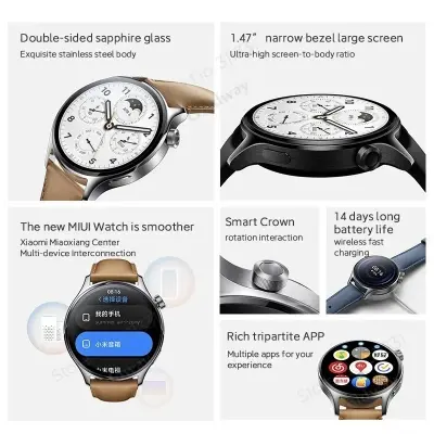 Picture of Xiaomi Watch S1 Pro Smart Watch 1.43" AMOLED Global Version Sapphire Display Wireless Charge Bluetooth Call Watch Blood Oxygen Brown
