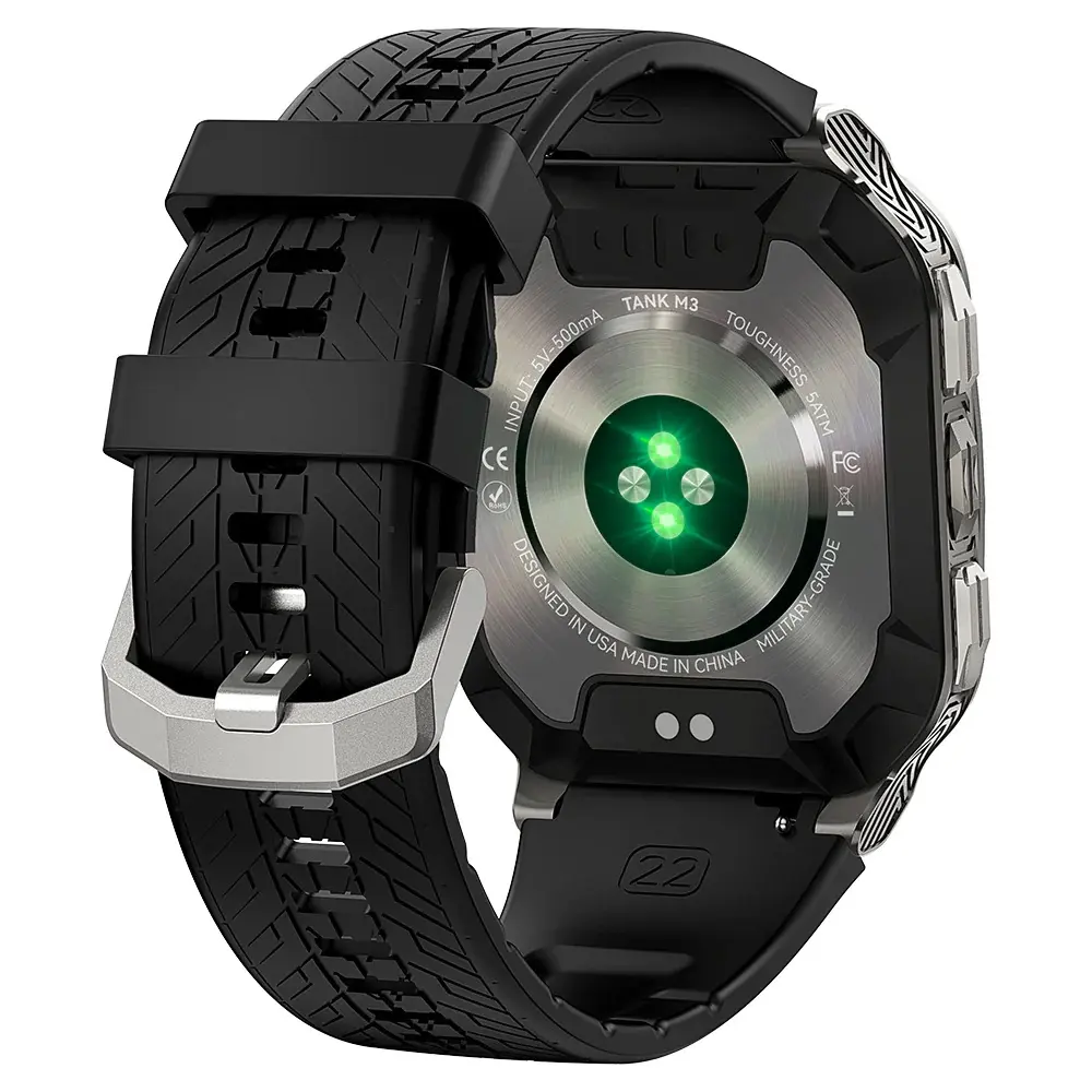 Picture of Kospet Tank M3 1.96" HD AMOLED With 170+ Sports Modes Military-Grade Smart Watch - Black / Silver Silver
