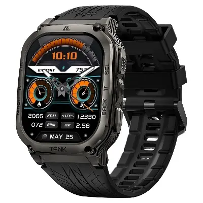 Picture of Kospet Tank M3 1.96" HD AMOLED With 170+ Sports Modes Military-Grade Smart Watch - Black / Silver Silver