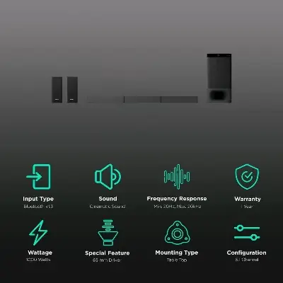 Picture of Sony HT-S500RF 1000W 5.1 Channel Sound Bar With Bluetooth Subwoofer Black