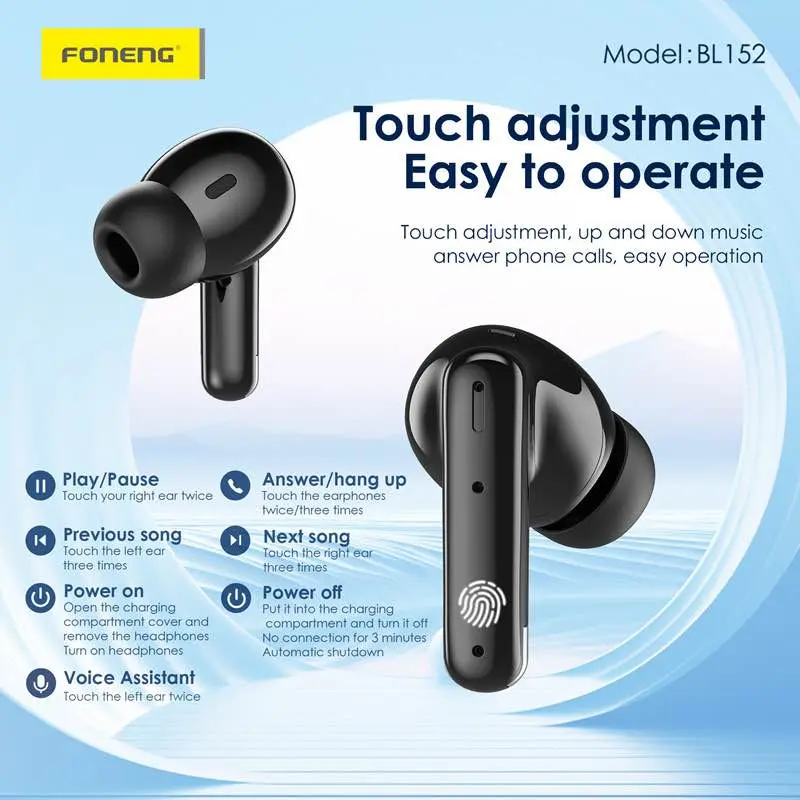 Picture of FONENG BL152 ANC + ENC True Wireless Earbuds Black
