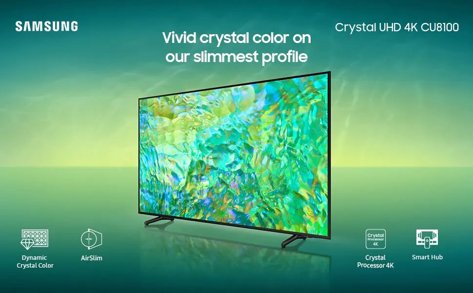 Picture of Samsung 55" Cu8100 UHD 4K Smart Slim Borderless LED TV Black