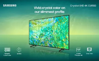 Picture of Samsung 55" Cu8100 UHD 4K Smart Slim Borderless LED TV Black