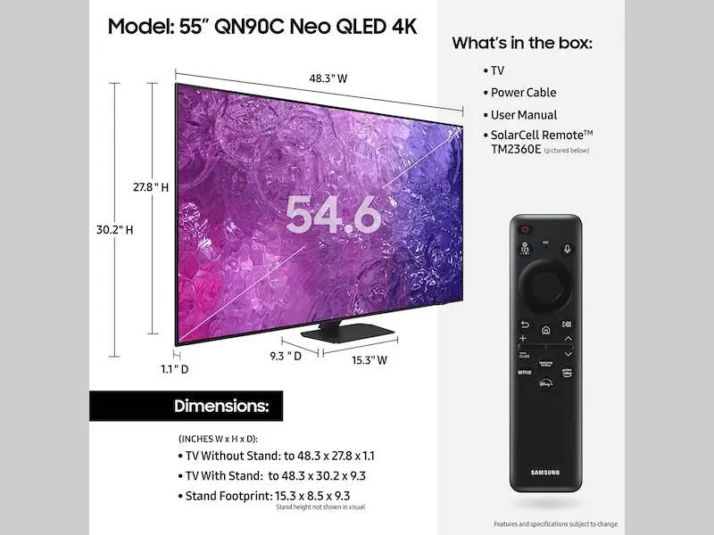 Picture of Samsung 55 inch QN90C Neo QLED 4K Smart TV Black