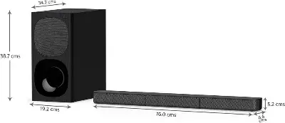 Picture of Sony HT-S20R Real 5.1ch Dolby Digital Soundbar for TV with subwoofer and Compact Rear Speakers Black