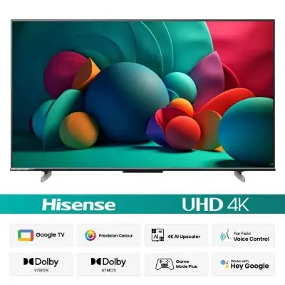 Picture of HISENSE 43" BEZELLESS DOLBY VISION 4K UHD SMART LED VOICE CONTROL GOOGLE DTS TV Black
