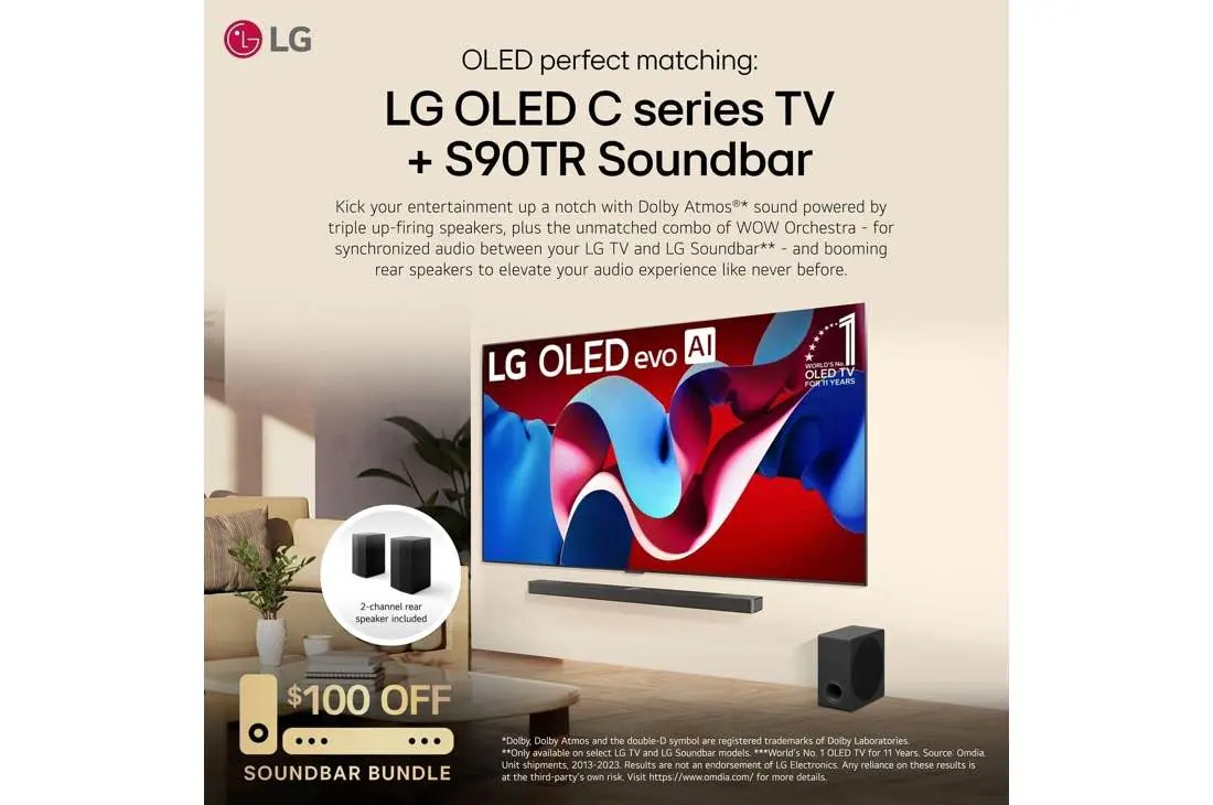 Picture of LG C4 65" 4K Smart HDR EVO OLED TV 2024 Black