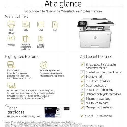 Picture of HP LaserJet Pro MFP M426fdw Multifunction Printer White