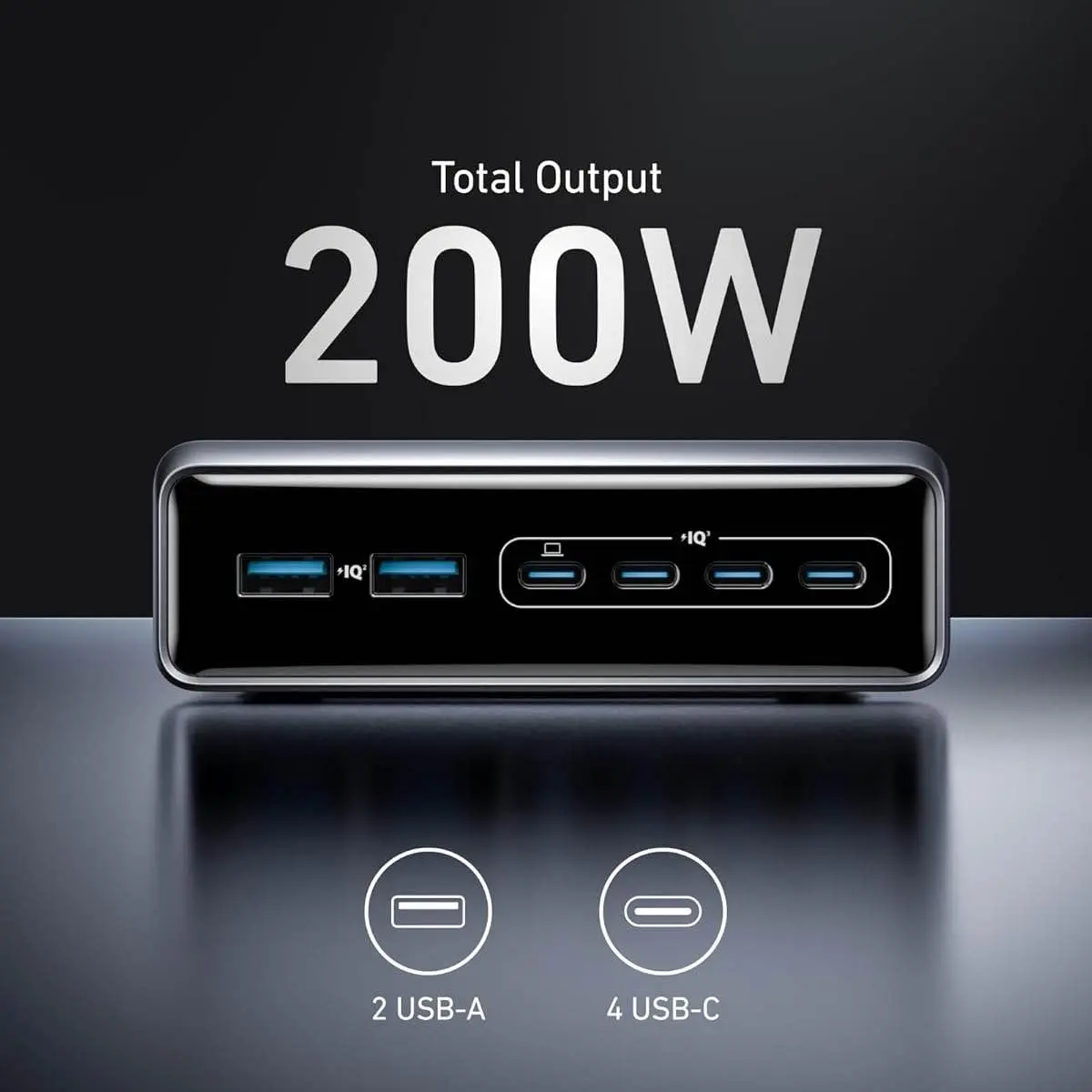 Picture of Anker Prime 200W 6-Port GaN Desktop Charger Grey