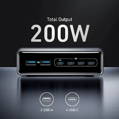 Picture of Anker Prime 200W 6-Port GaN Desktop Charger Grey