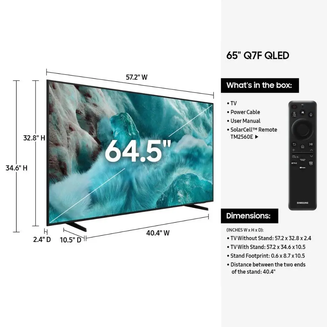 Picture of Samsung 65 Inch QLED 4K Vision AI Smart TV 2025 (65Q7F) Black