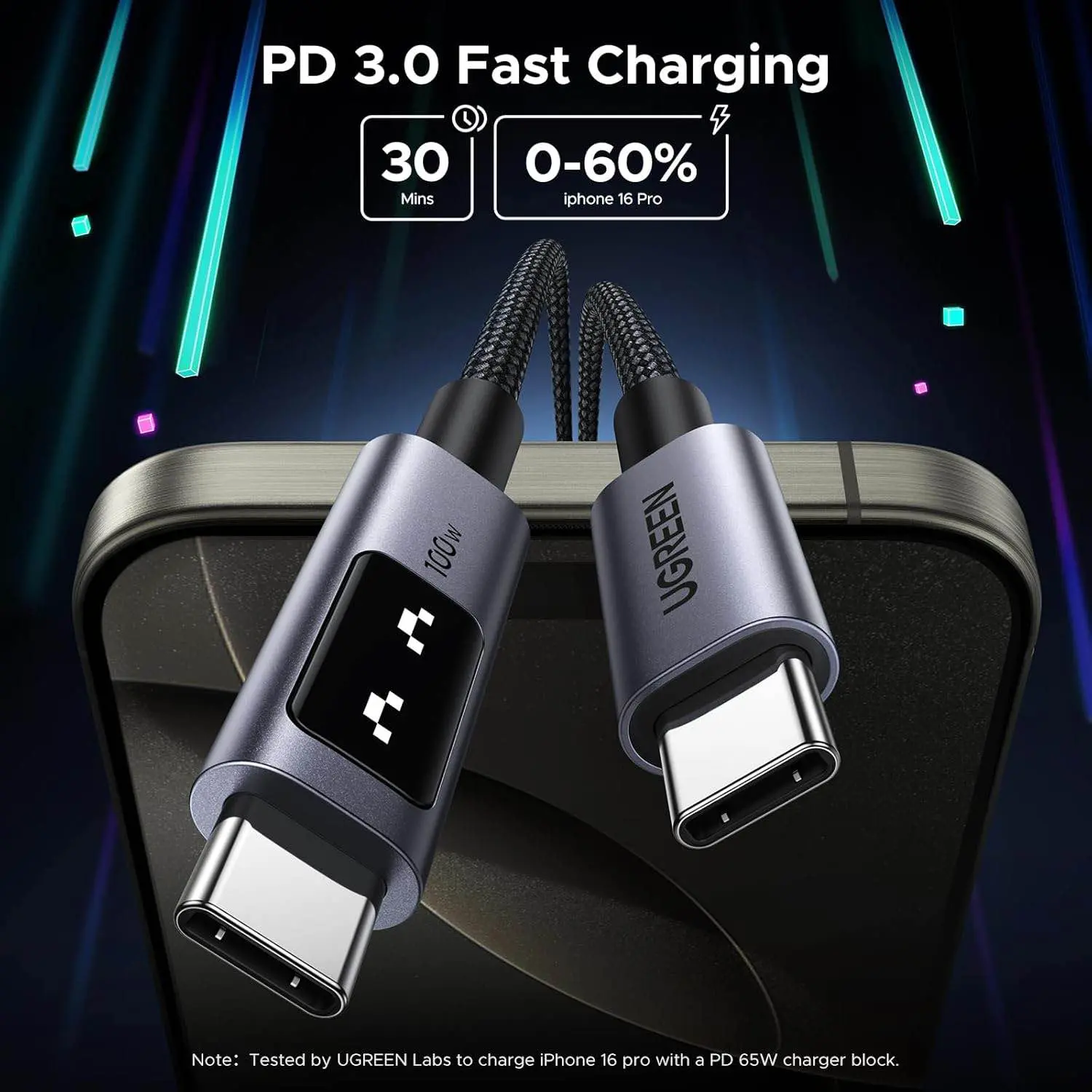 Picture of UGREEN 100W USB-C to USB-C PD Fast Charging Cable Grey