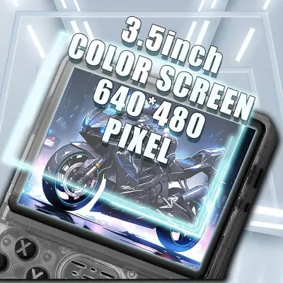 Picture of R36S Retro Handheld Game Console 64G,Built-in 15000+ Games Retro Console,21 Emulator,3.5” IPS Screen,Linux System,Portable Mini Emulator for Kids and Adults (Dark Blue) Dark blue