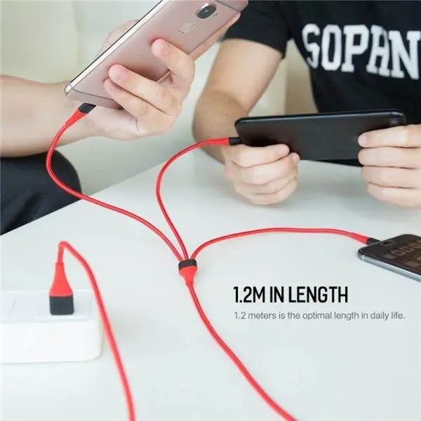 Picture of ROCK Hi-Tensile 3-in-1 Fast Charging Cable 1.2m Durable Black
