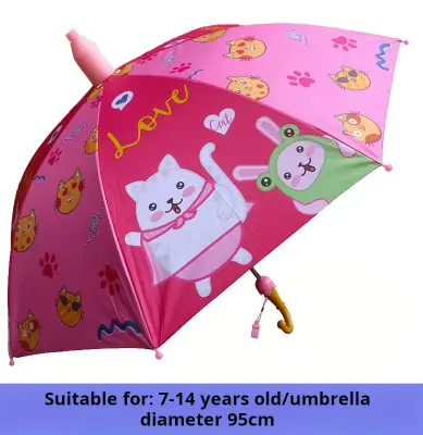 Picture of Waterproof Cover Children's Umbrella Boys and Girls Cartoon Umbrella Kindergarten Elementary School Baby Sunshade Kids Umbrella with Straight Shank