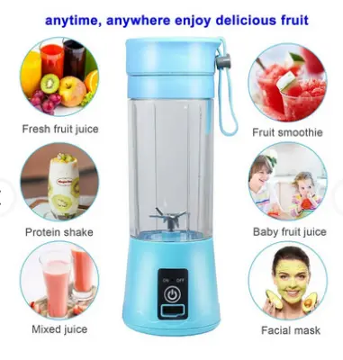 Picture of Portable Juicer Electric USB Rechargeable Smoothie Blender Machine Mixer Mini Juice Cup Maker fast Blenders food processor - Multicolor