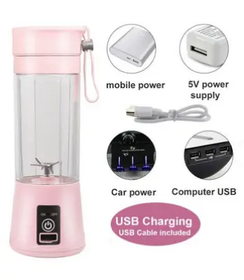 Picture of Portable Juicer Electric USB Rechargeable Smoothie Blender Machine Mixer Mini Juice Cup Maker fast Blenders food processor - Multicolor