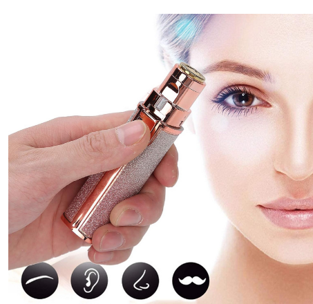 Picture of Blawless Battery Operated 2 In 1 Eyebrow Trimmer Shaver  Body Groomer For Women-Multicolor Usb Charger, Cordless - Multicolor