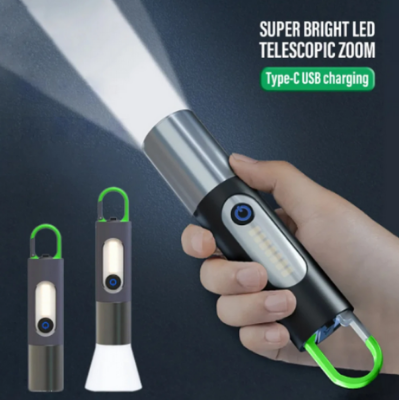 Picture of LED Mini Flashlight - Torchlight + multifunctional Torchlight USB Charging System Rechargeable Flashlight Powerful Camping, Usb Long Duration Flash Lamp Super High Power Brightness LED Portable Flash Lamp - torch light - Multicolor