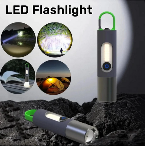 Picture of LED Mini Flashlight - Torchlight + multifunctional Torchlight USB Charging System Rechargeable Flashlight Powerful Camping, Usb Long Duration Flash Lamp Super High Power Brightness LED Portable Flash Lamp - torch light - Multicolor