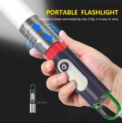 Picture of LED Mini Flashlight - Torchlight + multifunctional Torchlight USB Charging System Rechargeable Flashlight Powerful Camping, Usb Long Duration Flash Lamp Super High Power Brightness LED Portable Flash Lamp - torch light - Multicolor