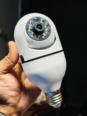 Picture of PTZ Bulb WiFi IP Camera V380 / V380 Pro E27 Wifi IP Camera 1080P Full Color Night Vision Auto - tracking Video Surveillance Security CCTV Cameras - White