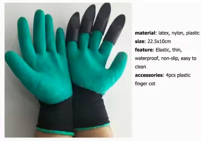 Picture of Gardening Gloves, Safe Garden Glove With Right Hand Sharp ABS Tips Water Proof Washable for Pruning and Planting - Green