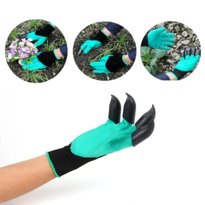 Picture of Gardening Gloves, Safe Garden Glove With Right Hand Sharp ABS Tips Water Proof Washable for Pruning and Planting - Green