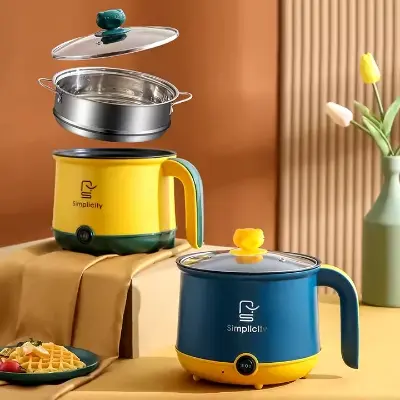 Picture of Mini electric rice cooker 1.8 liter frying pan mini food cooking non stick coating multi function cooker - Multicolor