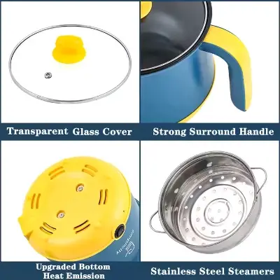 Picture of Mini electric rice cooker 1.8 liter frying pan mini food cooking non stick coating multi function cooker - Multicolor
