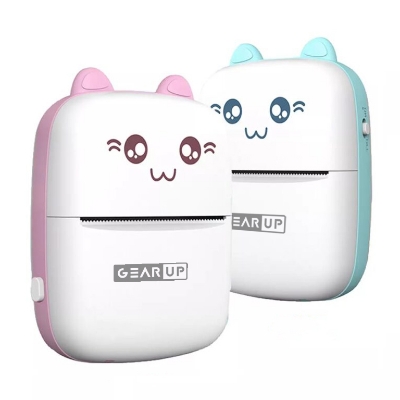 Picture of GearUp Mini Thermal Printer Wireless Bluetooth Photo Printer POS Pocket Mobile Sticker Printer - Multicolor