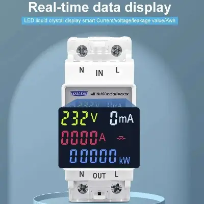 Picture of TOMZN TOMPD-63SW WiFi Smart Circuit Breaker with Real-Time Energy Monitoring and App Control - Multicolor