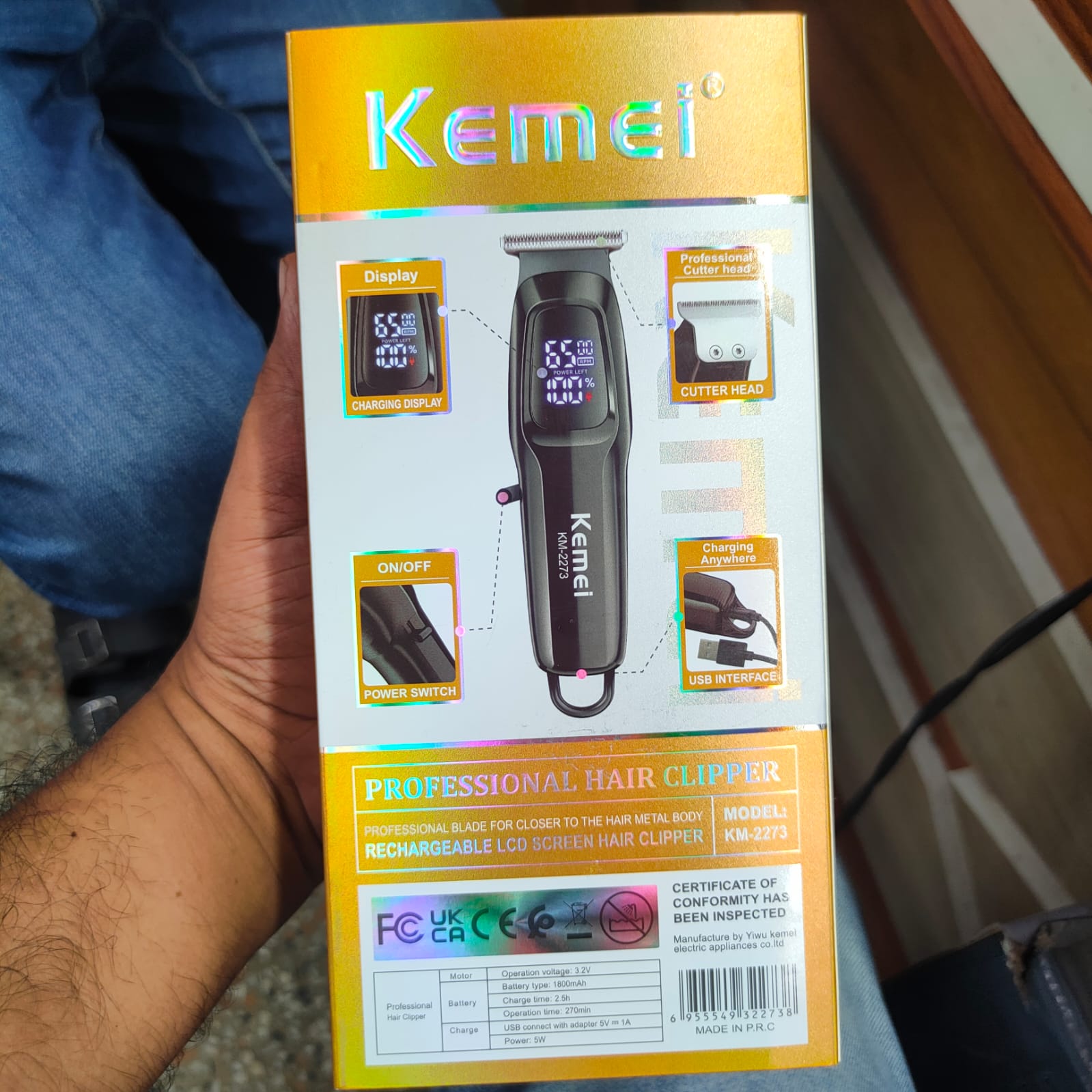 Picture of Kemei KM-2273 Professional Hair Clipper Cutting Machine Wireless Trimmer