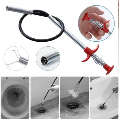 Picture of Drain Cleaning Tool - Wire Spring Sink Cleaning Stick - Red