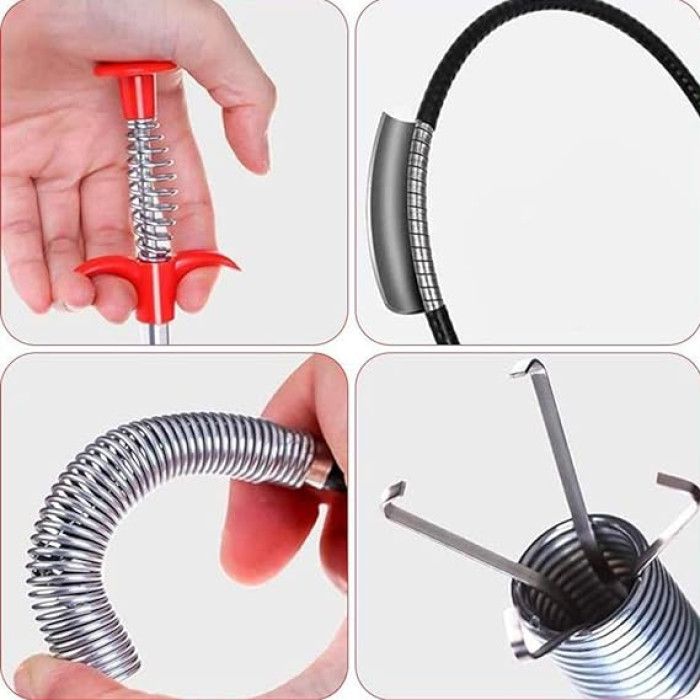 Picture of Drain Cleaning Tool - Wire Spring Sink Cleaning Stick - Red