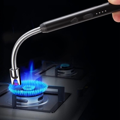 Picture of Type-C Rechargeable Windproof Flameless Electronic Pulse Plasma Lighter Used For Outdoor Gas Stove Arc Lighter Kitchen Tools