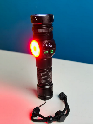 Picture of High Power LED Flashlight 10W COB LED Torch Rechargeable Super Power Torch Light - Black