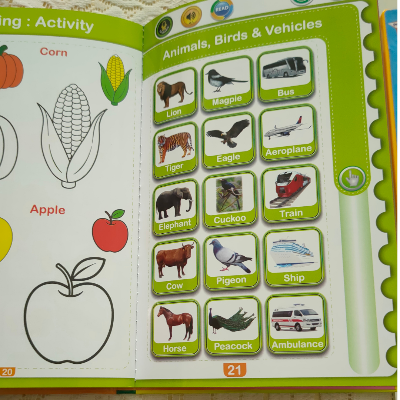 Picture of Talking Book for Kids – Bangla, English & Arabic | Rechargeable Musical Learning Book | ShikkhaKosh Smart Study Book for Children & Babies - Multicolor