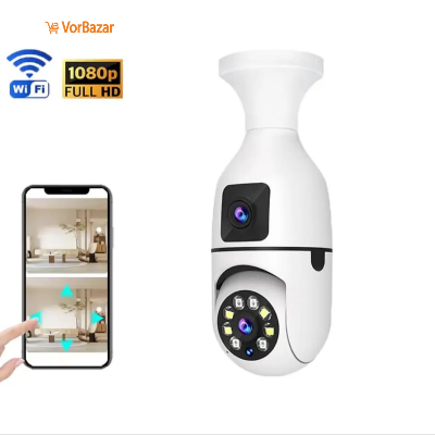 Picture of Dual Lens Bulb IP Night Vision Camera V380 WIFI IP camera - White