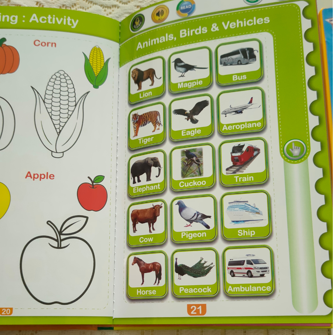 Picture of Rechargeable Intelligence baby Book for Kids ,update version 32page, Talking and Voice Recording Book, English, Bangla & Arabic, & Fun - Multicolor