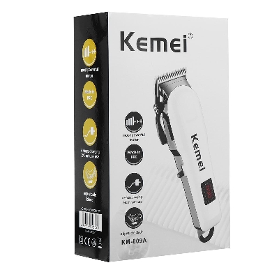Picture of Kemei KM-809A Professional Hair Trimmer & Clipper for Men | LCD Digital Display | Cordless & Corded (AC/DC) | 240-Minute Runtime | Stainless Steel Blades