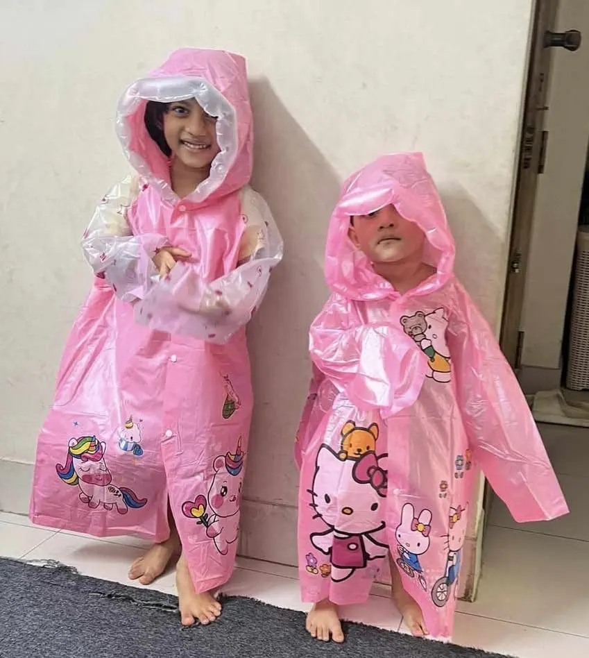 Picture of Children Raincoat Waterproof Boys Girls Cartoon Animal Style Kids Rain Coat