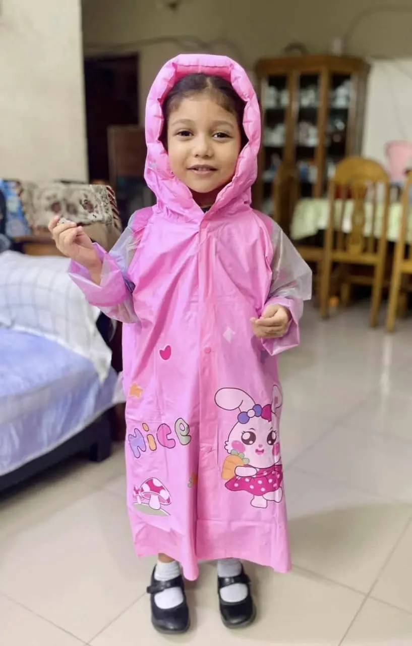 Picture of Children Raincoat Waterproof Boys Girls Cartoon Animal Style Kids Rain Coat