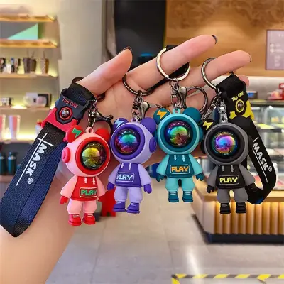Picture of Astronaut Bears Key Chains Ring Fashion Cute Animal Bag Key ring Holder for Motor Bike Car Accessories Gift